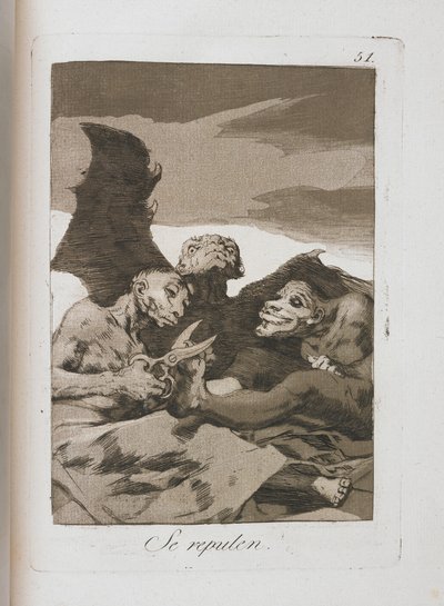 Plaat uit Los Caprichos, 1797-1798 door Francisco de Goya